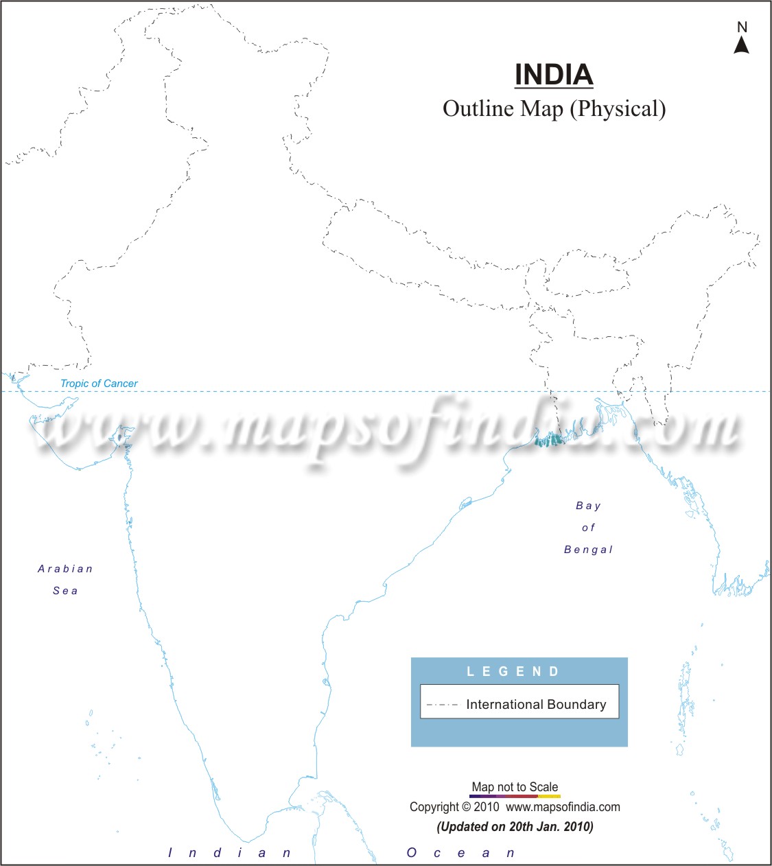 blank images of physical map of india India Physical Map In A4 Size blank images of physical map of india