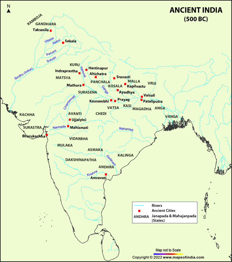 Labeled Map Of India Ancient India, Ancient India Map, Map of Ancient India