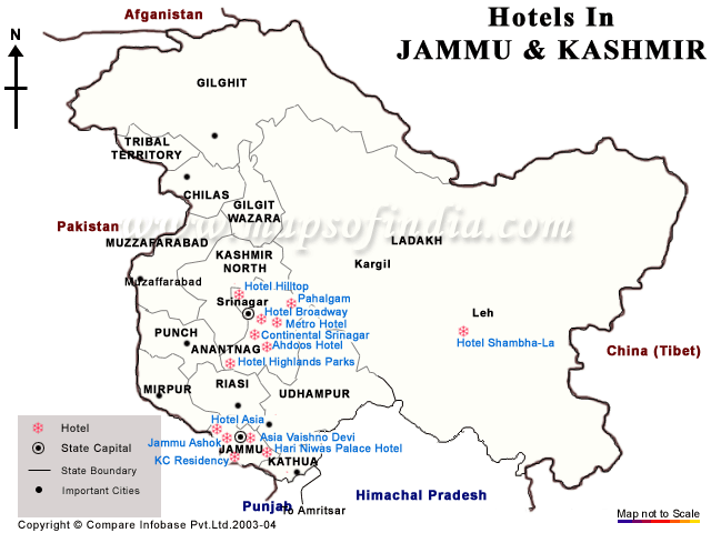 kashmir tourist map