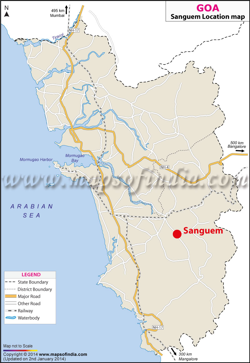 Sanguem Location Map