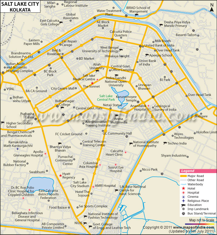 Salt Lake Map, Kolkata - Maps Of India