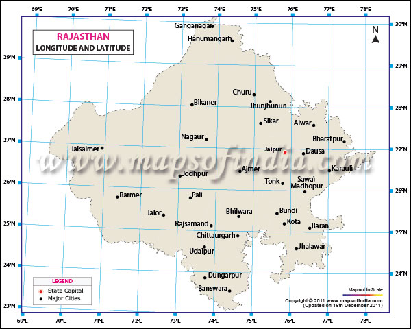 Latitude And Longitude Of Rajasthan Lat Long Of Rajasthan   Rajasthan Lat Long Map 