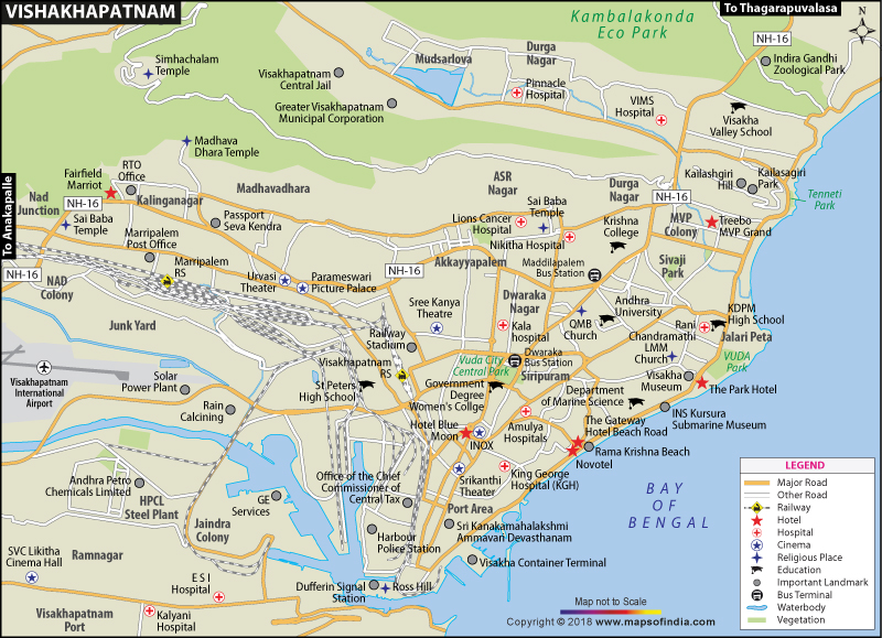 Vizag City Road Map Visakhapatnam City Map
