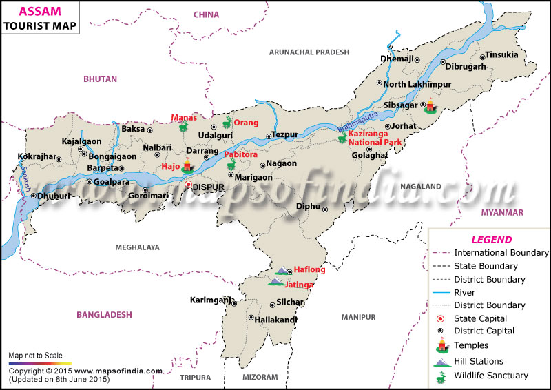 Assam Tourist  Map 