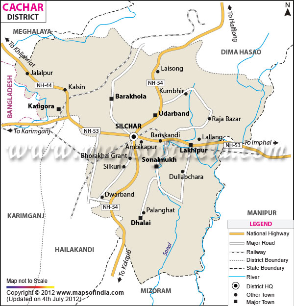 Cachar District Map
