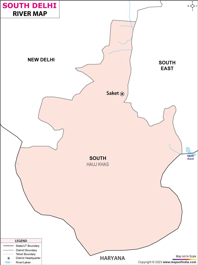 River Map of South Delhi