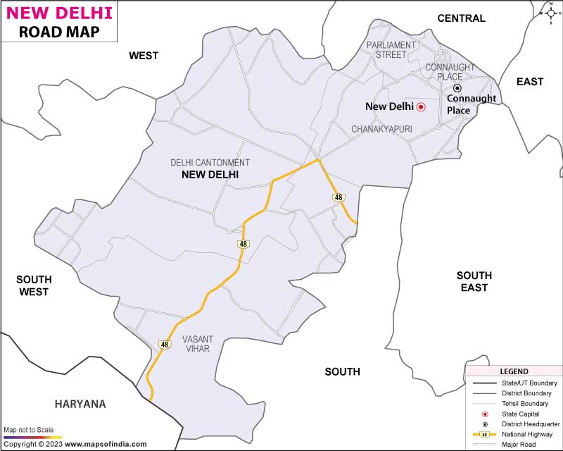 New-Delhi Road Map