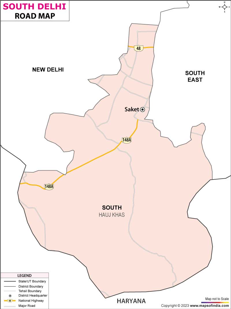 South-Delhi Road Map