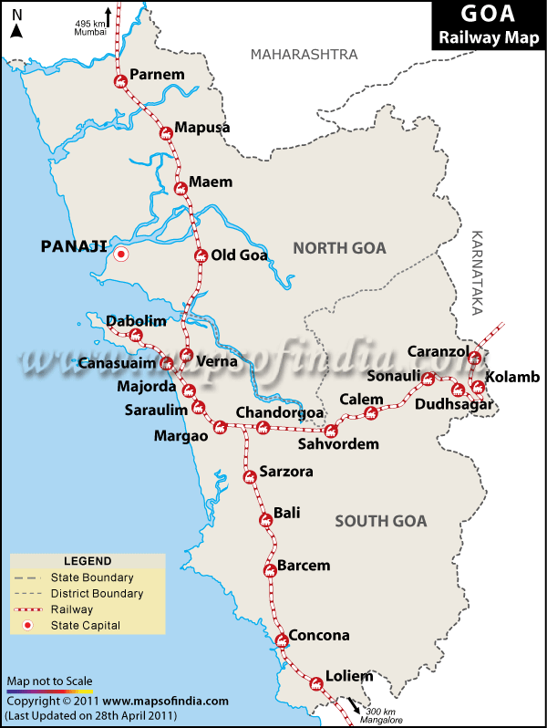 Surat To Goa Distance By Road Goa Railway Map