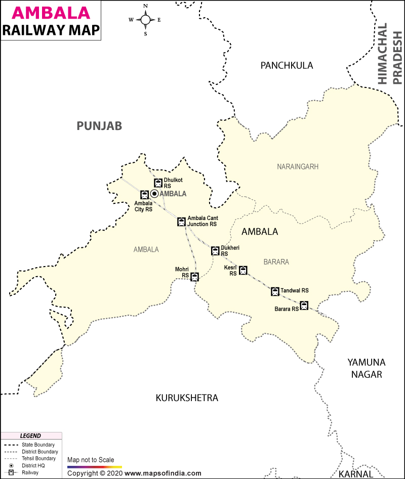 Ambala Railway Map 