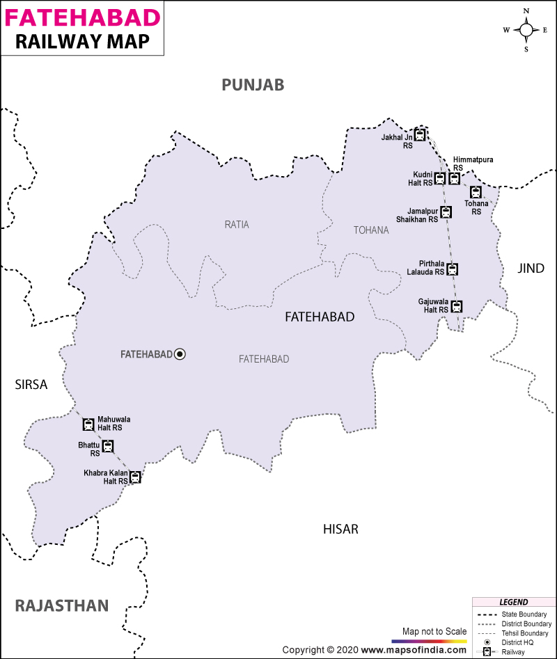 Fatehabad Railway Map