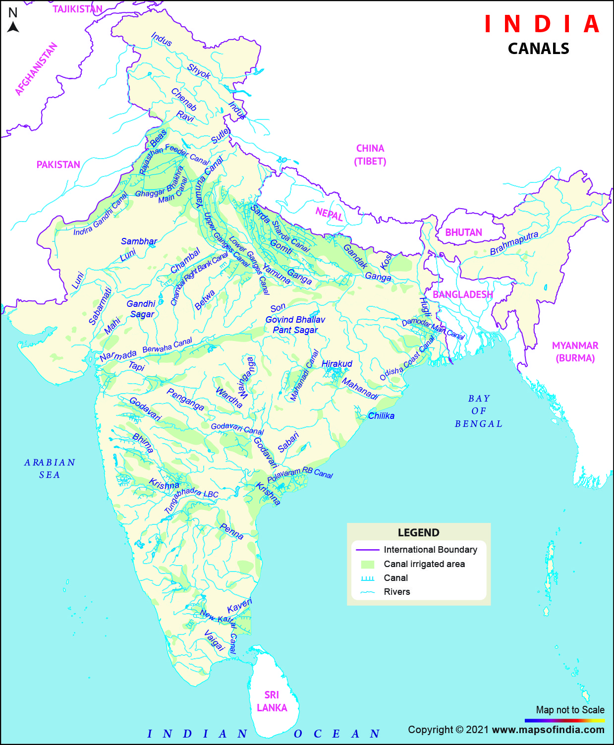 Canal Network Map Of India