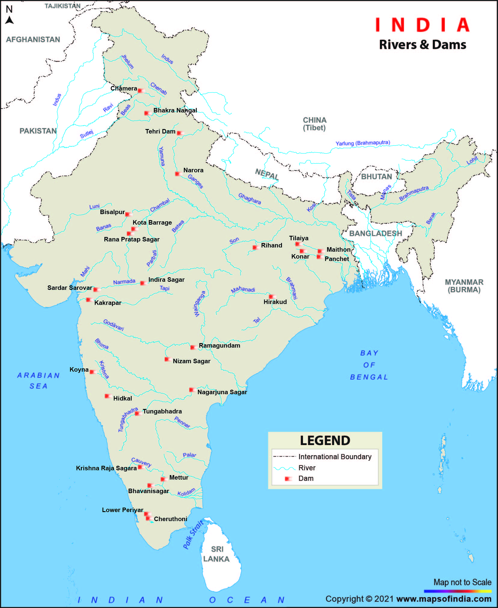 India Map Dams 