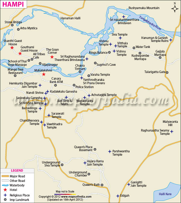 Hampi Karnataka Map