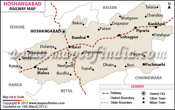 Railway Map of Hoshangabad