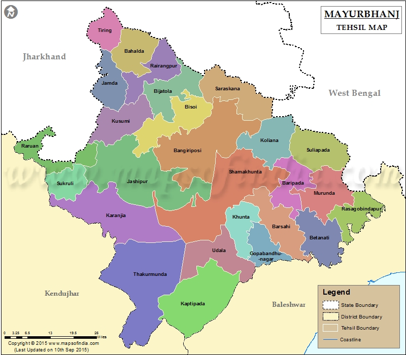 Tehsil Map of Mayurbhanj