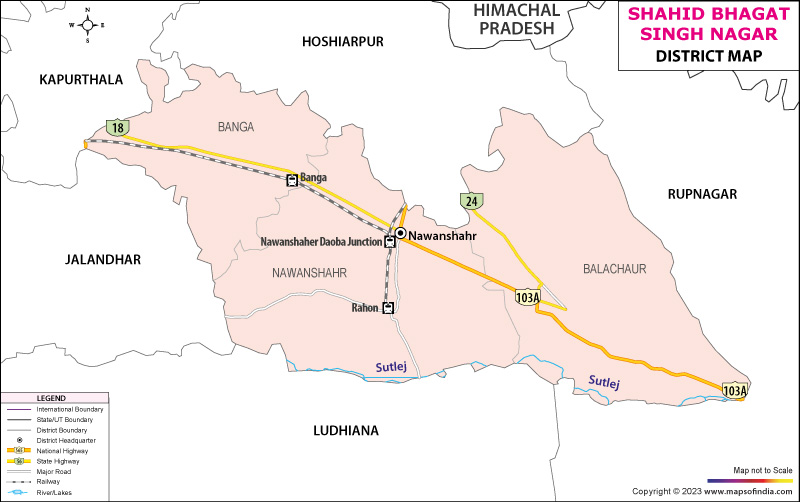 District Map of Shahid Bhagat Singh Nagar