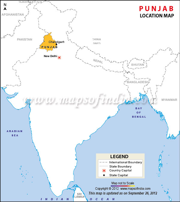 where is punjab in india map Punjab Location Map where is punjab in india map