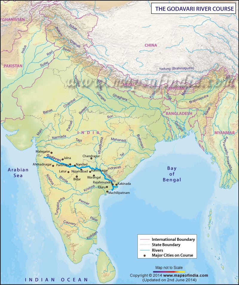 where is the godavari river located on a map