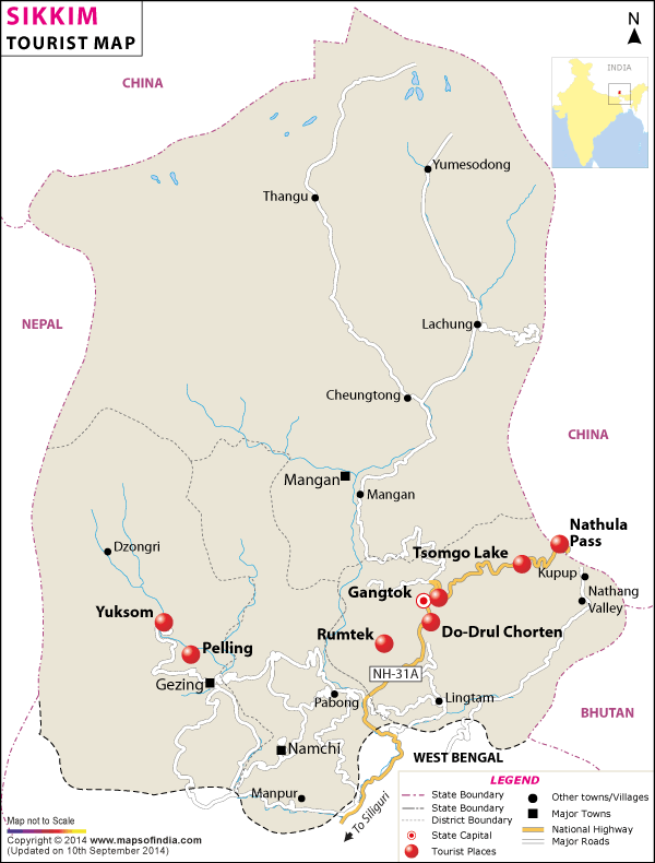 sikkim travel map pdf