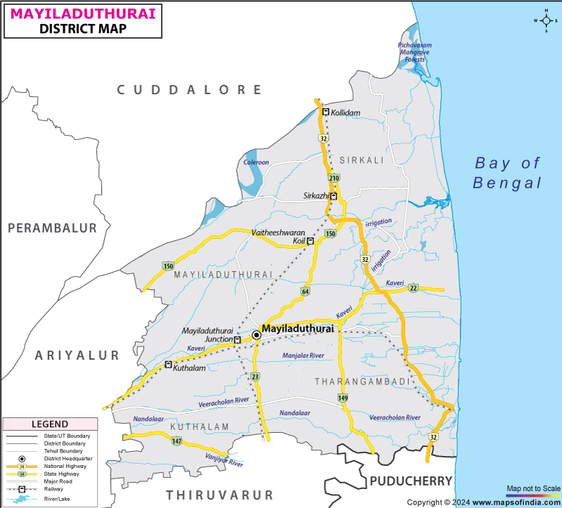 District Map of Mayiladuthurai