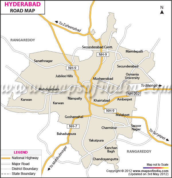 Hyderabad On Physical Map Of India - United States Map