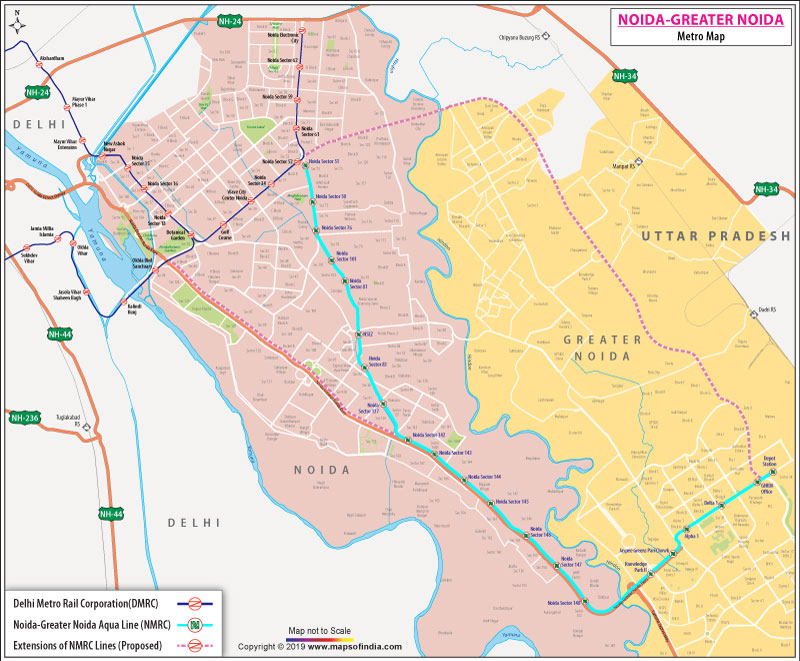 Greater Noida Metro Map 