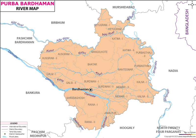Purba Bardhaman River Map 