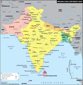 India Subcontinent Map 