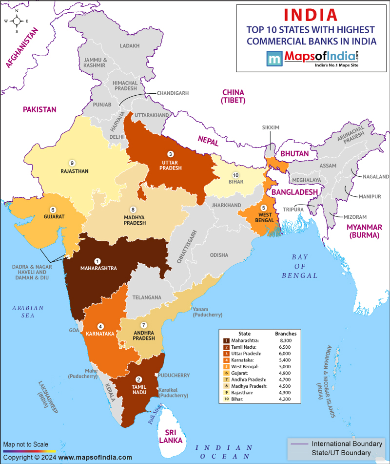 Commercial Banks India Map