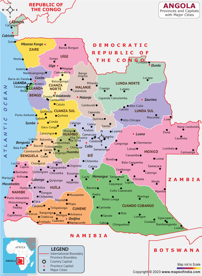Angola Map Hd Political Map Of Angola