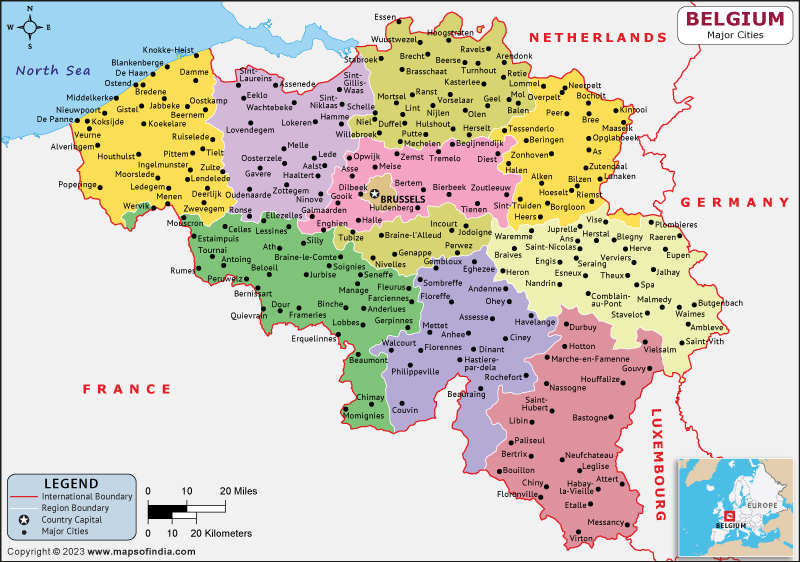 Belgium Major Cities Map Belgium Major Cities Map