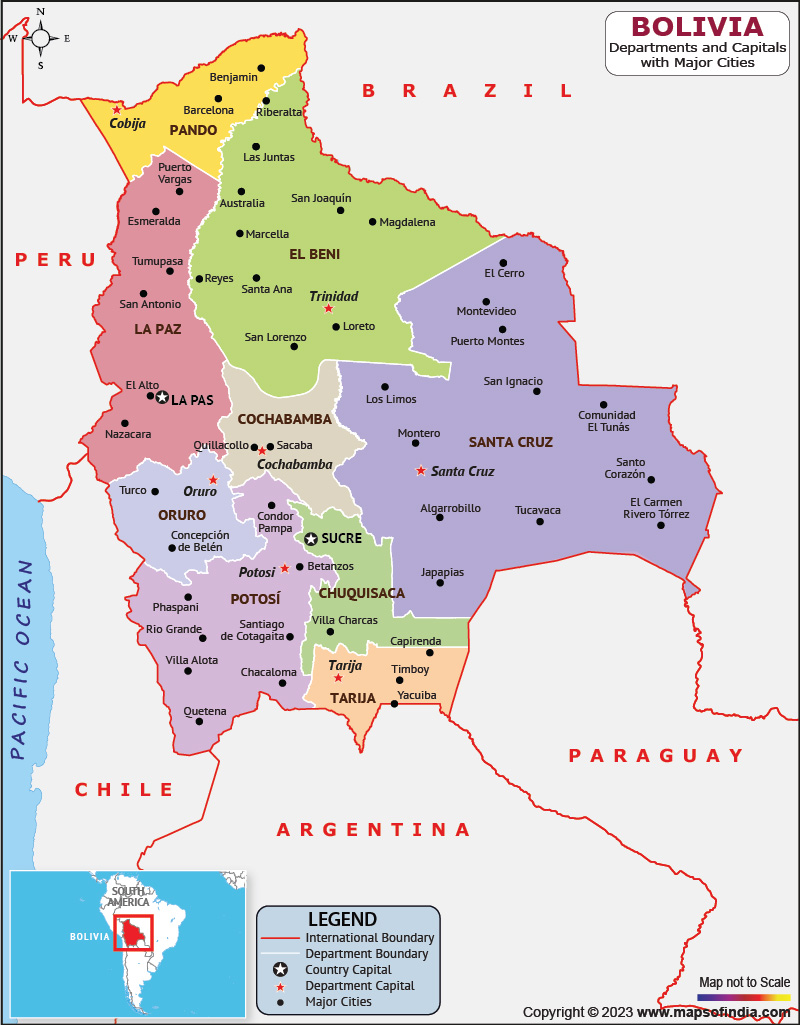 bolivia political map