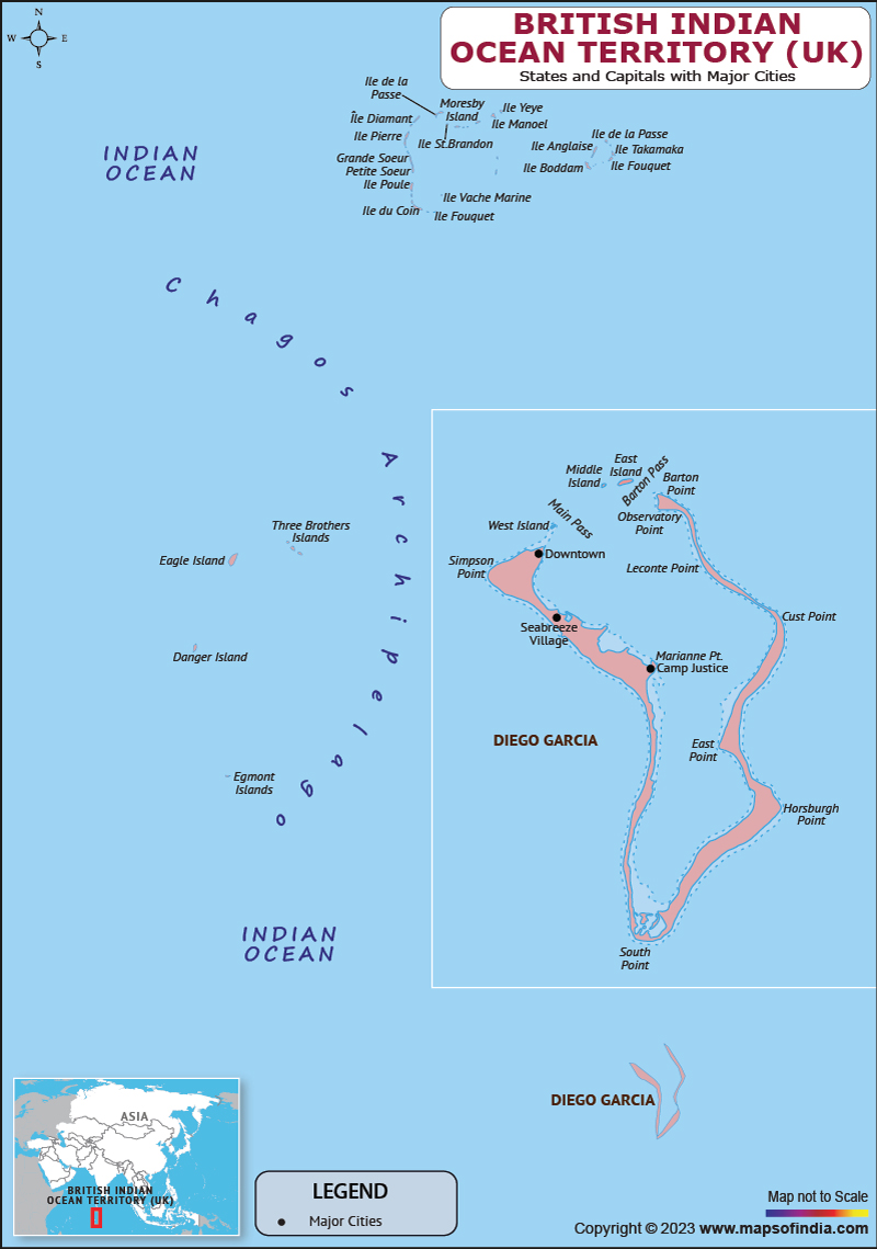 British Indian Ocean Territory Territory and Capital Map