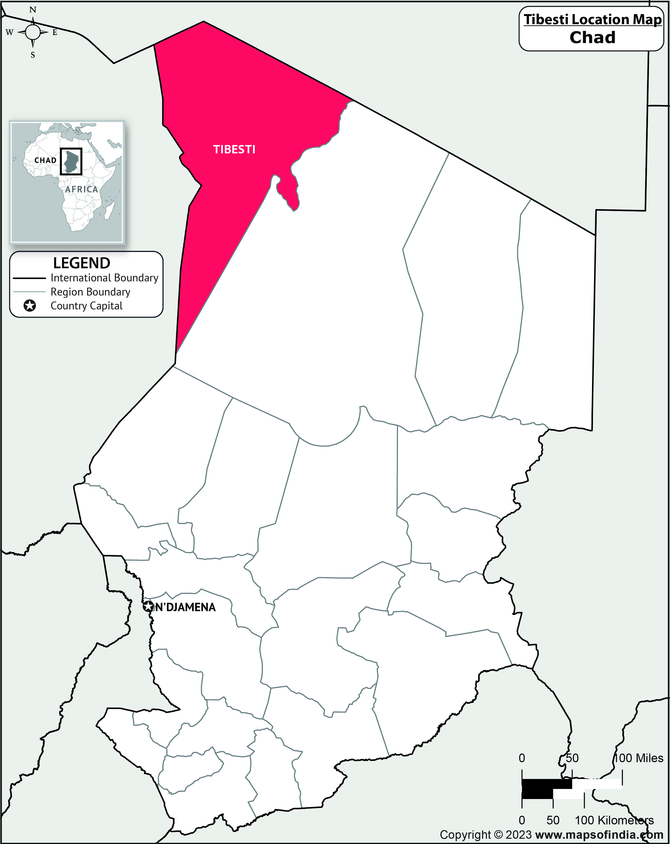 Map of Tibesti Location Tibesti Location Map