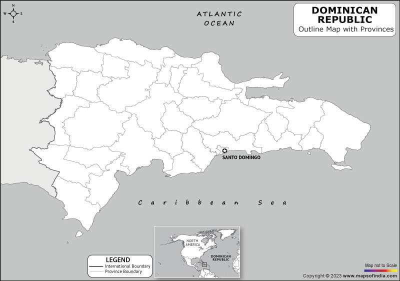 Dominican Republic Blank Outline Map