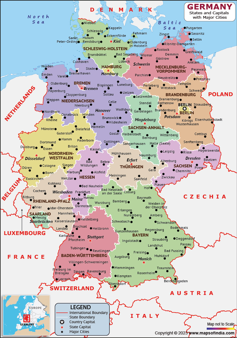 Germany Map | HD Political Map of Germany to Free Download