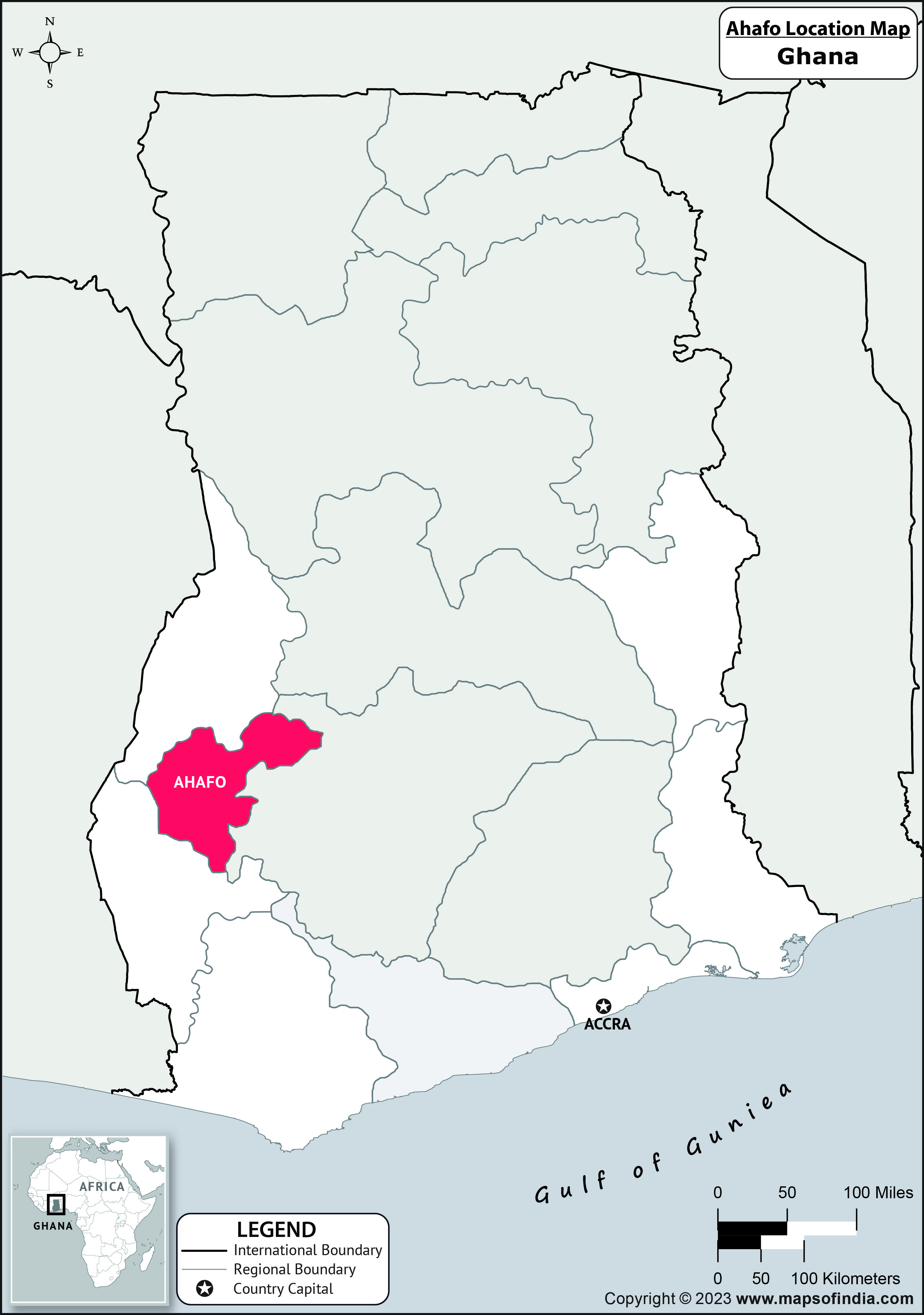 Where is Ahafo Located in Ghana? | Ahafo Location Map in the Ghana