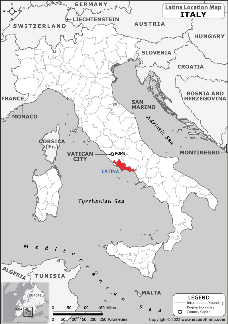 Map of Latina Location Latina Location Map