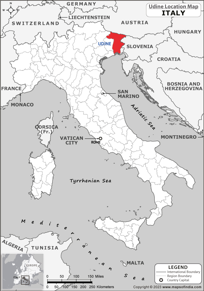 Udine Location Map