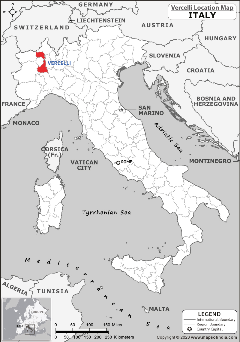 Vercelli Location Map