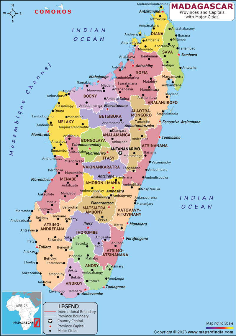 Madagascar Map | HD Political Map of Madagascar to Free Download