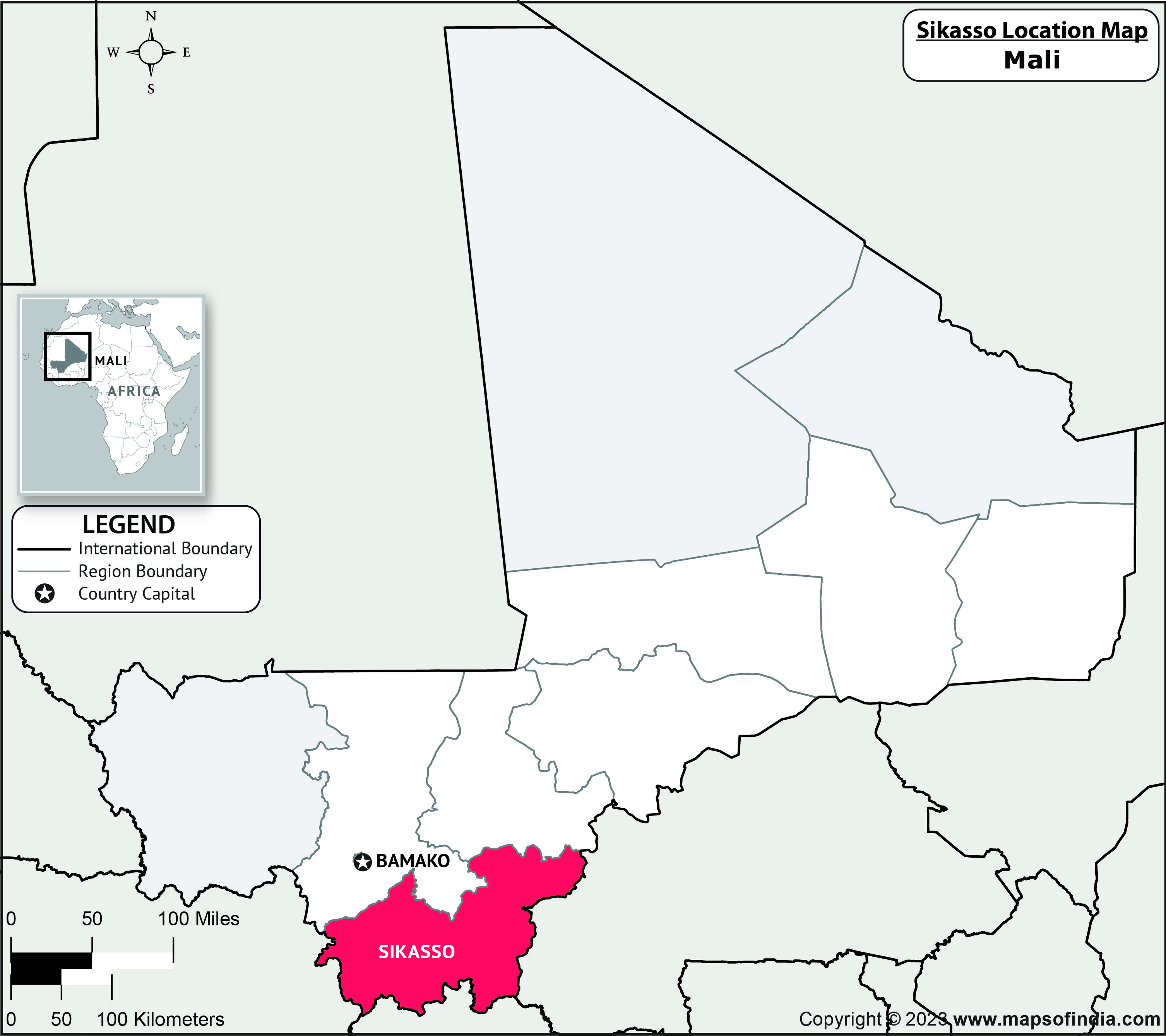 Map of Sikasso Location Sikasso Location Map