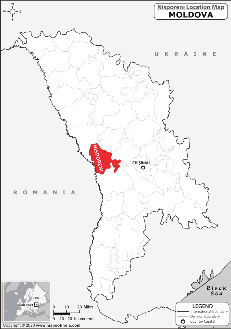 Map of Nisporeni Location Nisporeni Location Map
