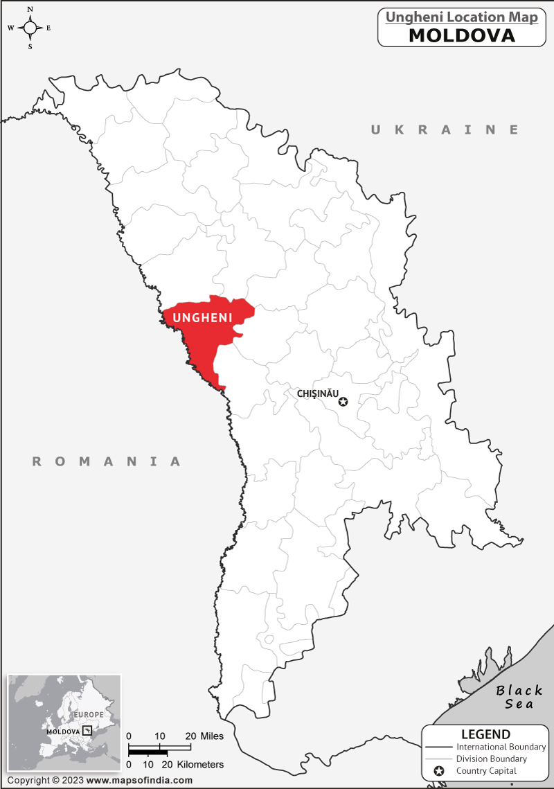 Map of Ungheni Location Ungheni Location Map