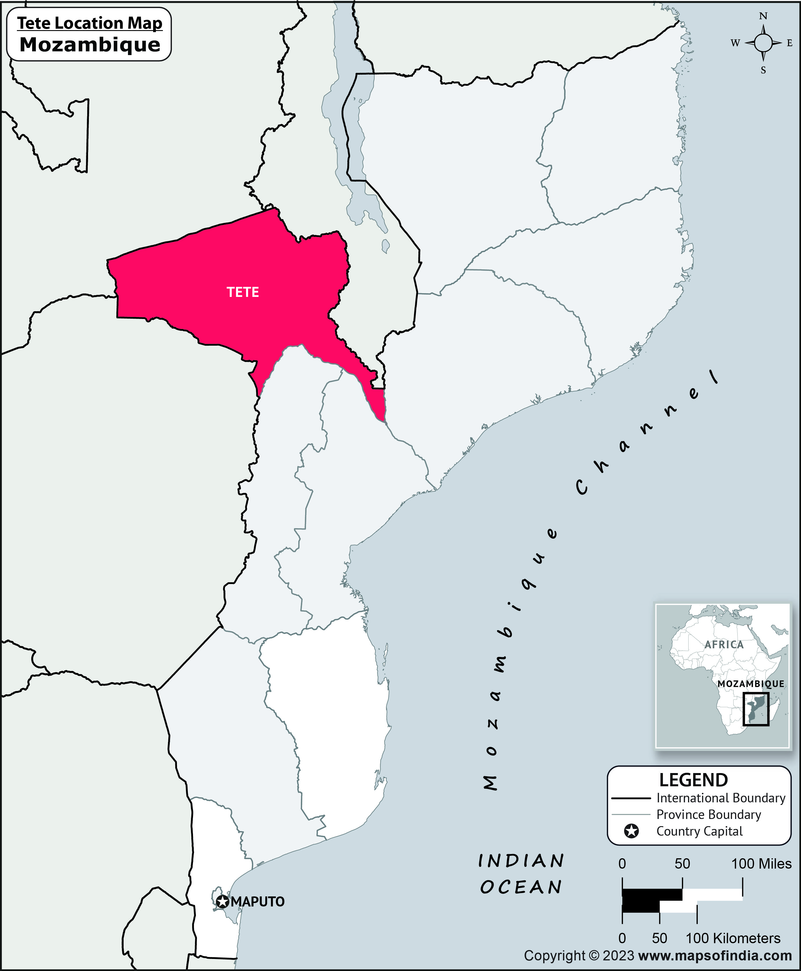 Tete Location Map