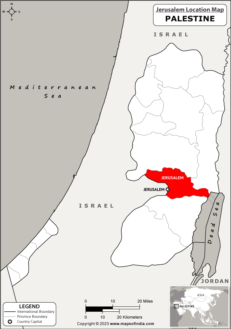 jerusalem israel map outline