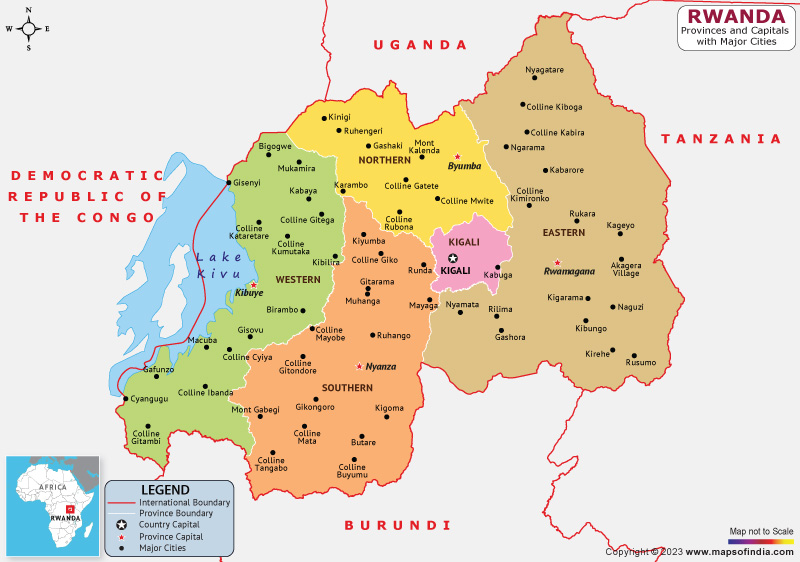 Rwanda Map | HD Political Map of Rwanda