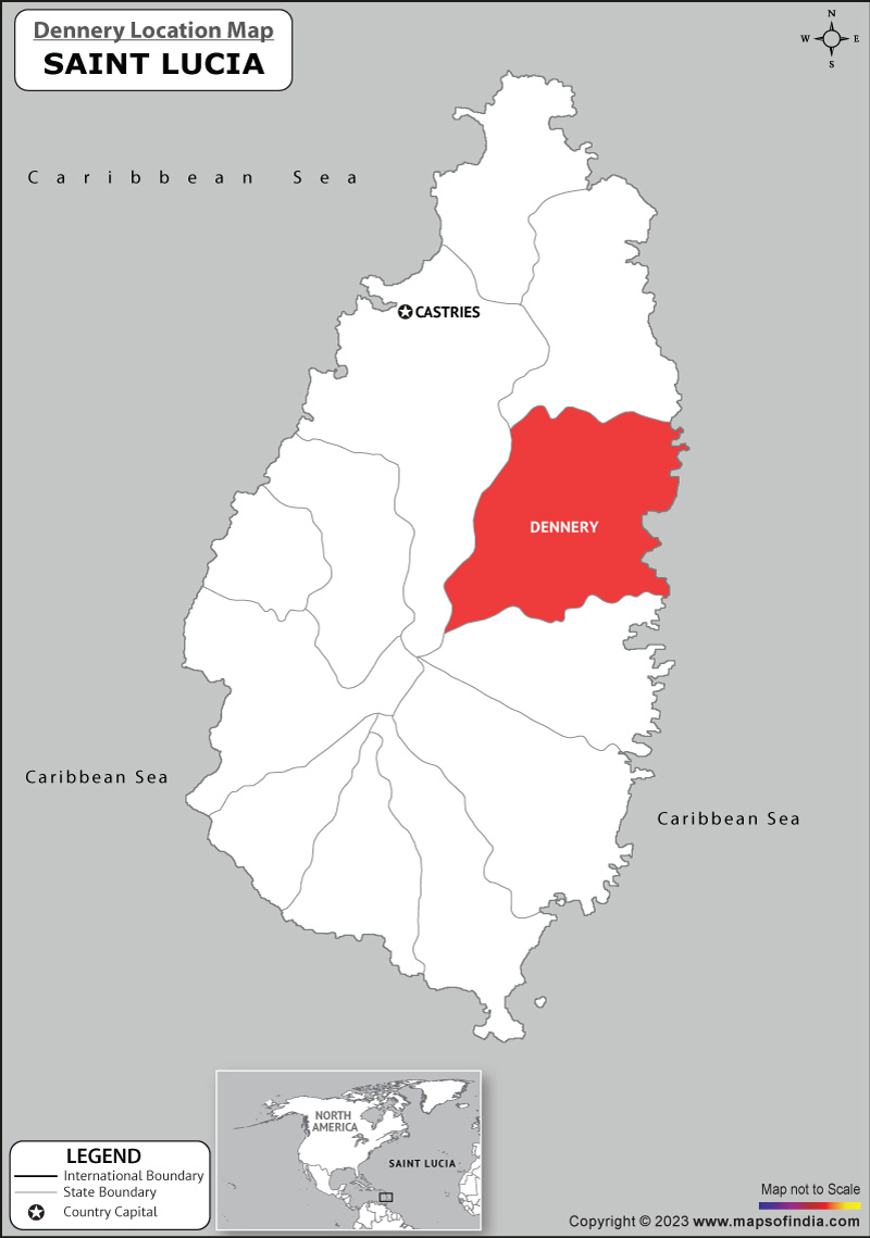 Map of Dennery Location Dennery Location Map