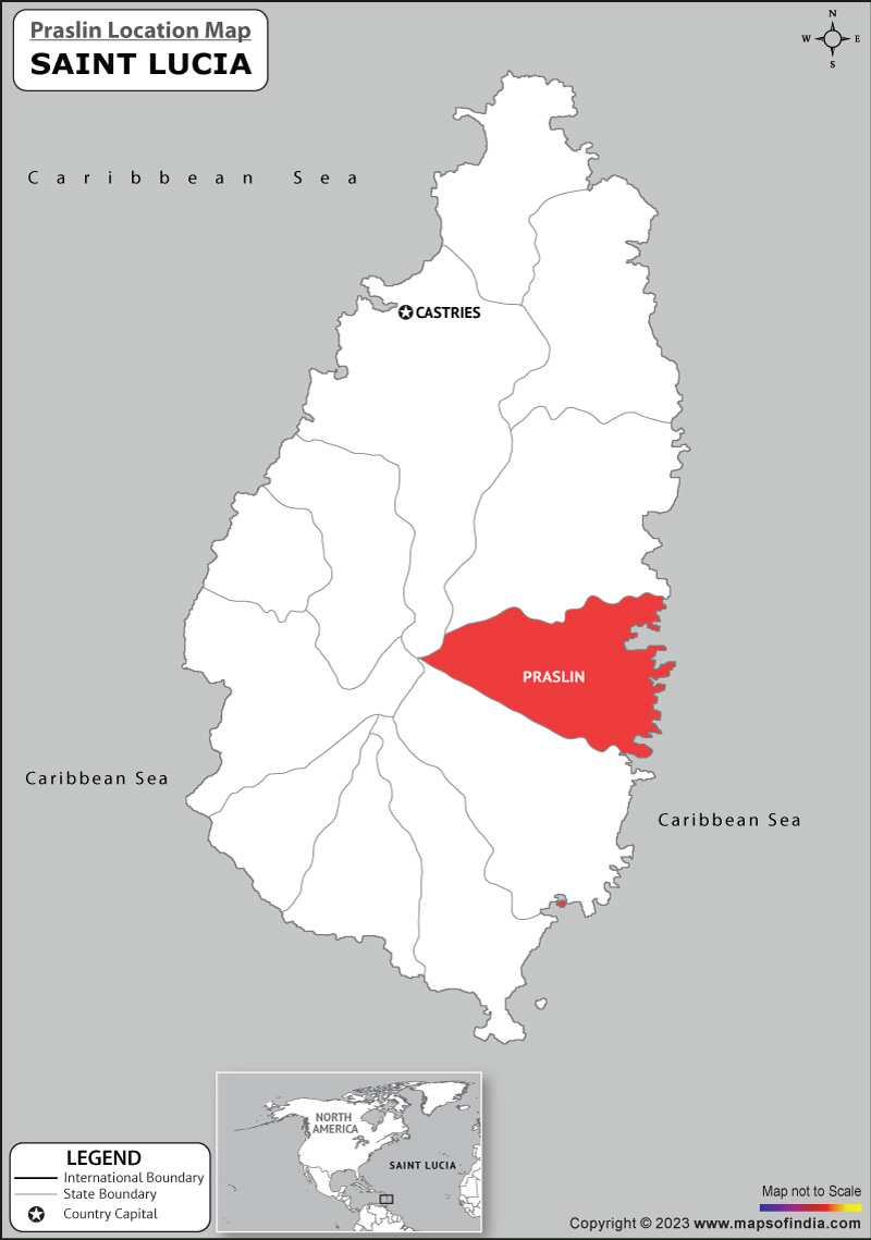 Map of Praslin Location Praslin Location Map